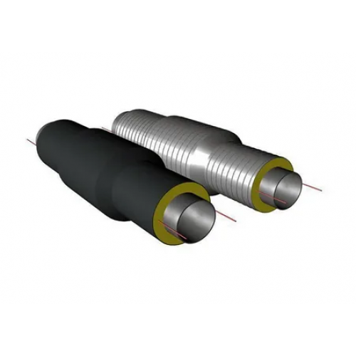 Сильфонный компенсатор двухсекционный ППУ ПЭ тип 2 2,5 МПа Ст20 AISI 321 108х3,5х100 мм ГОСТ 10704-91