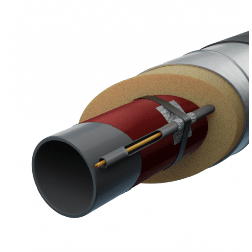 Труба в ППУ изоляции с греющим кабелем в полиэтиленовой оболочке тип 1 Ст3сп Ду20 26,8х2,5 мм ГОСТ 3262-75